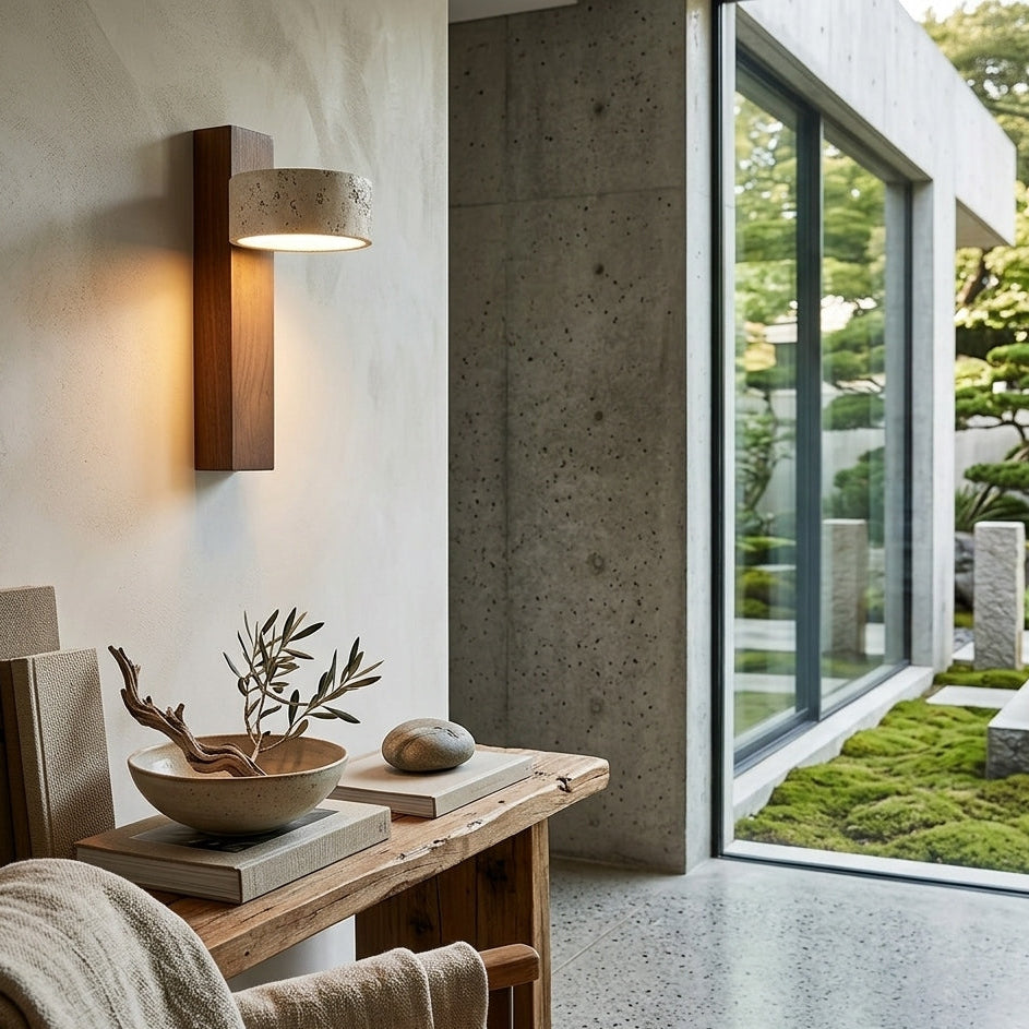 Teresa Wooden Wall Light Travertine