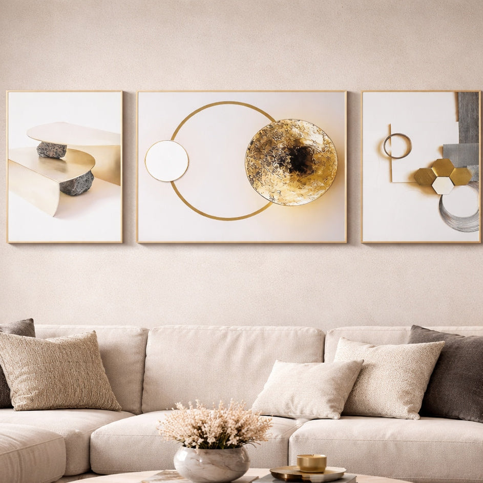 Paz Geometric Abstract Canvas Print & Frame