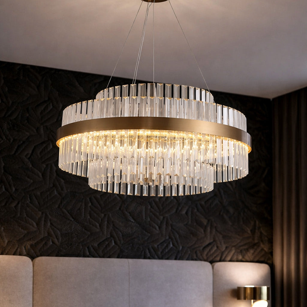 Nerea Modern Tiered Crystal LED Chandelier