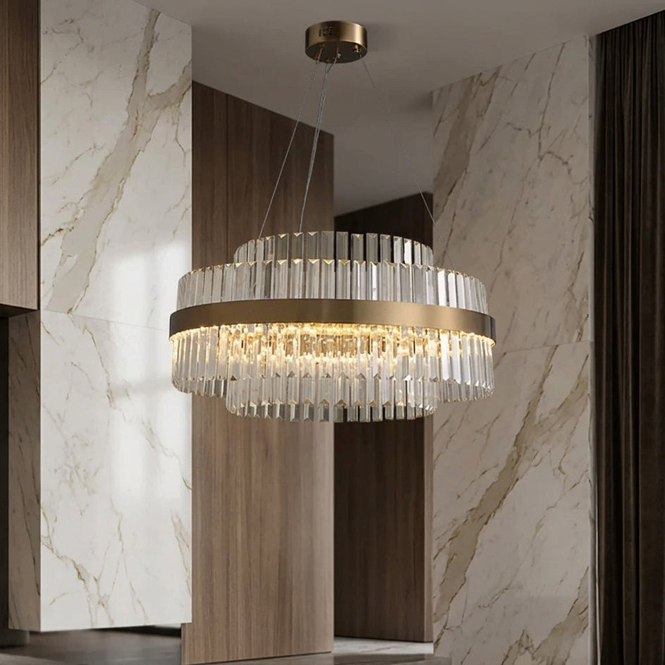 Nerea Modern Tiered Crystal LED Chandelier